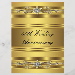 Invitación Elegante Aniversario del Oro Dorado 50° Boda