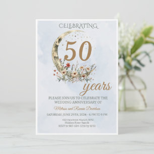 Invitación Elegante Aniversario del Verde Oro 50° Boda