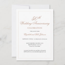 Invitación Elegante aniversario rosado 50° Boda