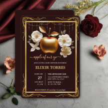 Elegante Apple de Oro de nuestro Baby Shower Ojo