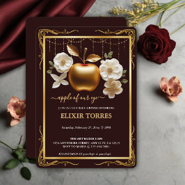 Invitación Elegante Apple de Oro de nuestro Baby Shower Ojo