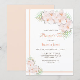 Invitación Elegante Apricot Orquídea Té de novia