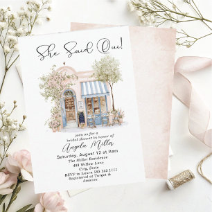 Invitación Elegante Aquarela Ella Dijo Oui  Desayuno Nupcial