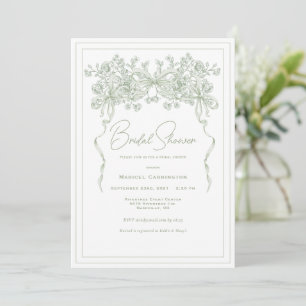 Invitación Elegante Aquarela Floral Vintage Despedida de Solt