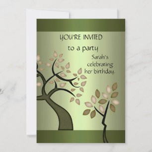 Invitación Elegante Árbol de Aguacate Verde Floral