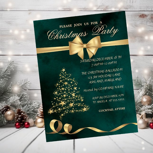 Invitación Elegante árbol de Navidad, arco, fiesta de Navidad (Subido por el creador)