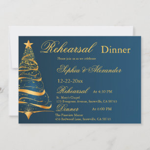 Invitación elegante árbol de Navidad de bodas Ensayo 
