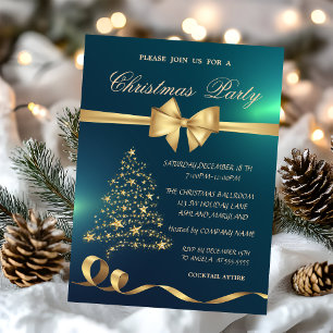 Invitación Elegante árbol de Navidad, Fiesta de Navidad con l