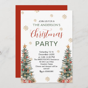 Invitación Elegante árbol de Navidad Fiesta moderno
