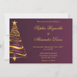 Invitación Elegante árbol de Navidad minimalista boda chic