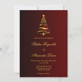 Invitación Elegante árbol de Navidad minimalista boda chic