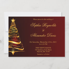Invitación Elegante árbol de Navidad minimalista boda chic