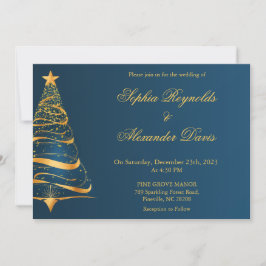 Invitación Elegante árbol de Navidad minimalista boda chic