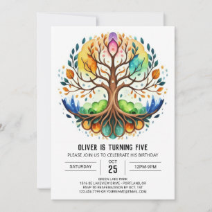 Invitación Elegante árbol encantado de cumpleaños
