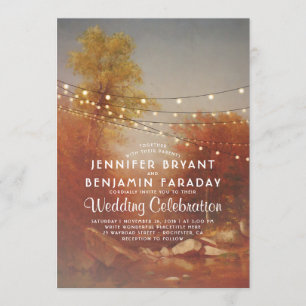 Invitación Elegante Árboles Caídos Rústico Boda de cadenas