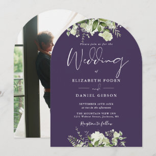 Invitación Elegante arca Boda de fotografía floral de vegetac