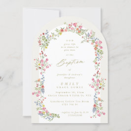 Invitación elegante arca floral de verano arca bautismo
