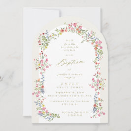 Invitación elegante arca floral de verano arca bautismo