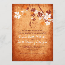 Elegante arce deja naranja caída boda