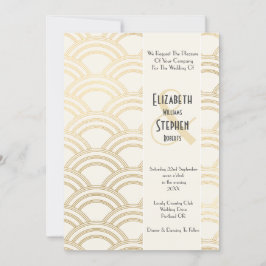 Invitación Elegante Arch Gatsby Art Deco 1920's Ivory & Gold