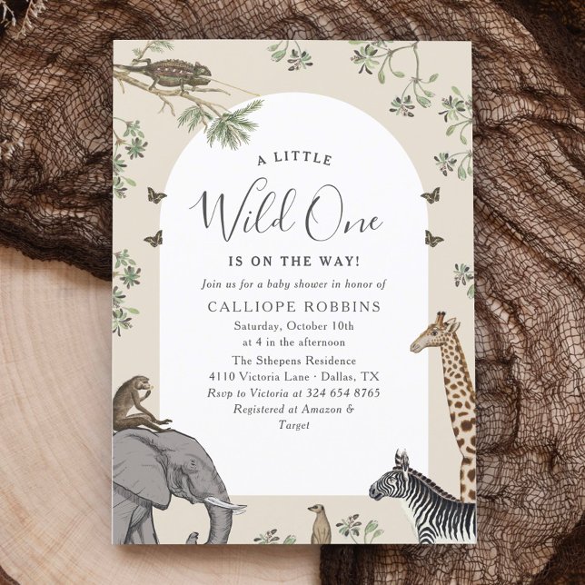 Invitación Elegante Arch Safari Animales Vintage Baby Shower (Subido por el creador)