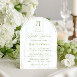 Invitación Elegante Arch Sage Green & Blue Bridal Luncheon