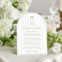 Elegante Arch Sage Green & Blue Bridal Luncheon