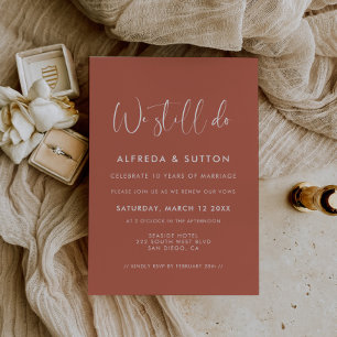 Invitación Elegante arcilla roja moderna que aún prometemos r