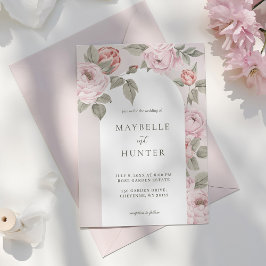 Invitación Elegante Arco acuarela Color de color rosa Peony F