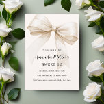 Invitación Elegante arco beige Sweet 16<br><div class="desc">Un fondo beige suave de color crema,  decorado con un gran arco. Personalice y agregue un nombre y detalles del fiesta.</div>