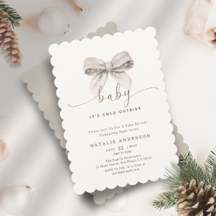 Invitación Elegante arco blanco hace frío fuera de Baby Showe