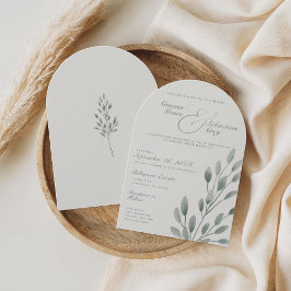 Invitación Elegante arco Boda botánico de marfil y salvia oto