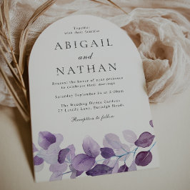 Invitación Elegante arco Boda de la hoja púrpura moderna