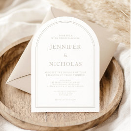 Invitación Elegante Arco Boda de Taupe Formal