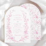 Invitación Elegante arco Boda floral de tela rosa francés<br><div class="desc">Elegante Boda de tela rosa francés Invitación al arco</div>