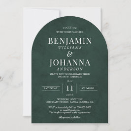 Invitación Elegante arco Boda verde del bosque clásico