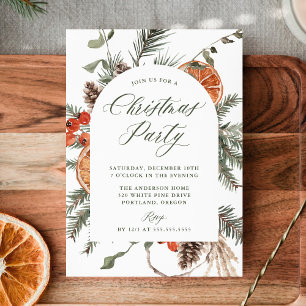 Invitación Elegante Arco Botánico de Cítricos para Fiesta de