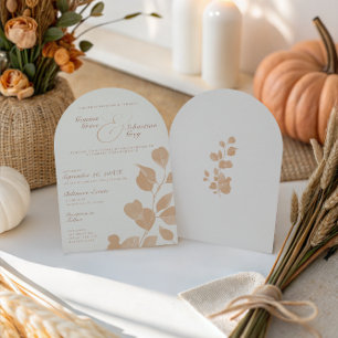 Invitación Elegante Arco de Boda de Marfil y Terracota