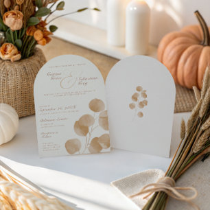 Invitación Elegante Arco de Boda de Marfil y Terracota