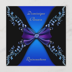 Invitación Elegante arco de diamante azul real