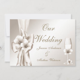 Invitación Elegante Arco de Flor de Champán Crema para Boda