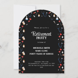 Invitación Elegante arco de fotos de enfermería jubilada