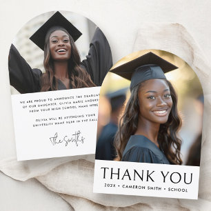 Invitación Elegante arco de fotos de graduación Carta de agra