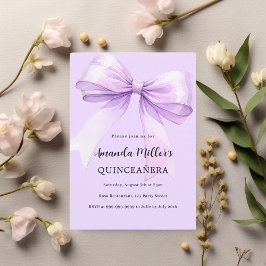 Invitación Elegante arco de lavanda Quinceanera