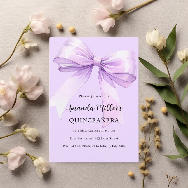 Invitación Elegante arco de lavanda Quinceanera (Subido por el creador)