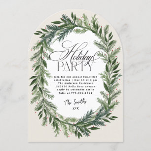 Invitación Elegante arco de Navidades del feriado botánico