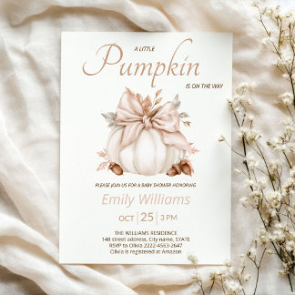 Invitación Elegante Arco de Rubor Otoño Pequeña Calabaza Baby