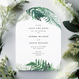 Invitación Elegante Arco De Verdor De Leafy Ahorra La Fecha