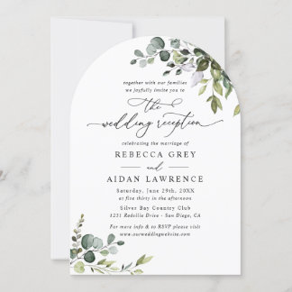 Invitación Elegante Arco de Verdor Sólo Recepción de Boda