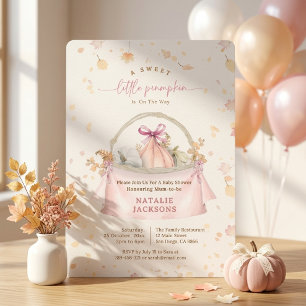 Invitación Elegante Arco Dulce Rosa Calabacita Baby Shower